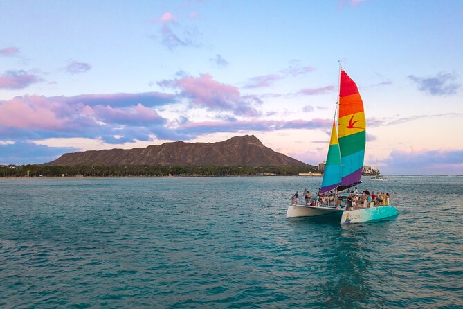 Board from Waikiki Beach for a scenic Sunset Sail on the Hāwea - How much value does $72.96 offer?