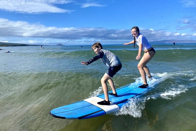 Group Surf Lesson at Kalama Beach in Kihei - Into warm, waist-to-chest-deep water