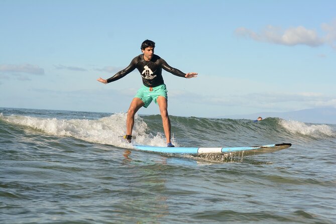 Group Surf Lesson at Kalama Beach in Kihei - Meeting Surf Club Maui at 1900 South Kihei Road