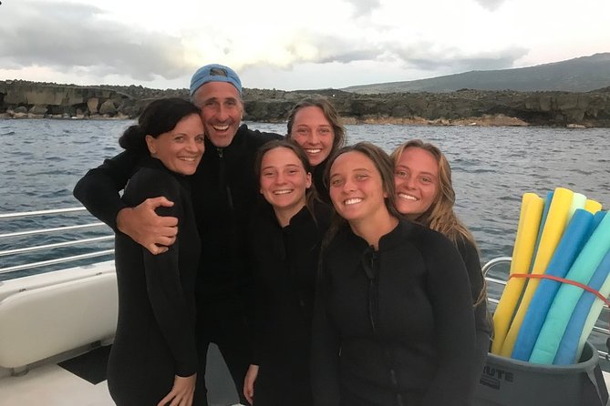 Manta Ray Night Snorkel in Kona - Getting into the water at Garden Eel Cove