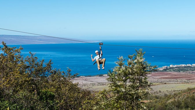 Maui 8 line Zipline Adventure: Soar above valleys & Island views - Crossing the eroded valleys toward the coast