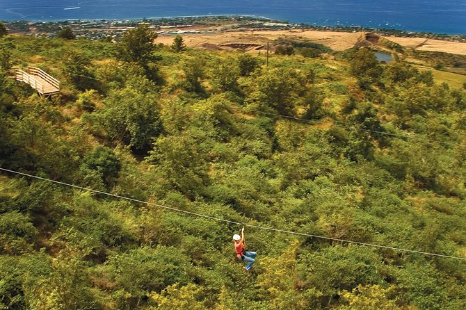 Maui 8 line Zipline Adventure: Soar above valleys & Island views - The first platform gives you the big picture