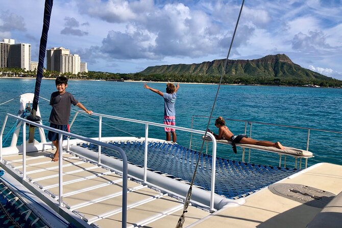 Moana’s Swim’n’Sail Cocktail Cruise Along the Waikiki Coast - Sailing from Waikiki toward Diamond Head