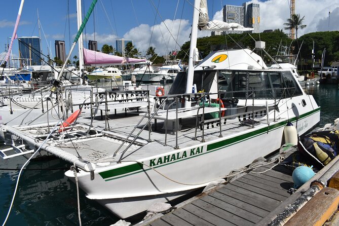 Oahu Catamaran Waikiki Sunset on 40 Foot Catamaran: Food and BYOB - Sunset, city lights, and the best seat on board