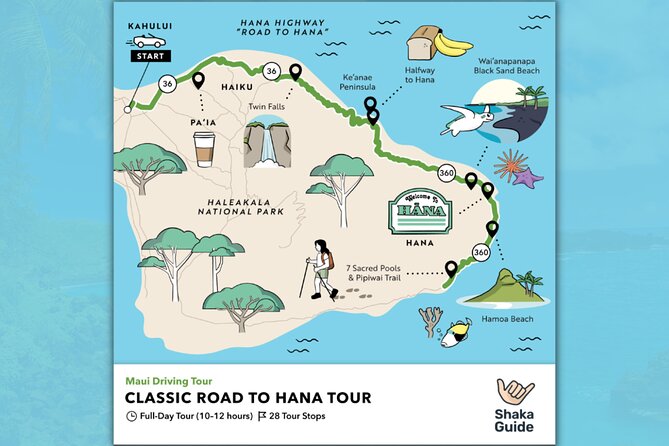 Shaka Guide Maui "Classic" Road to Hana Audio Driving Tour - Starting in Kahului and filling up in Paia