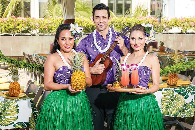 Waikiki Luau Buffet with Optional Rock-A-Hula Show Ticket - Pineapple, Mai Tais, and a hula lesson